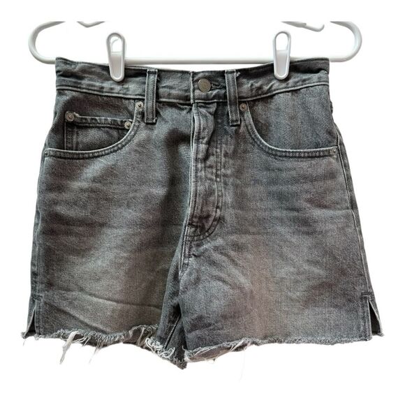 Lucky Brand Gray High Rise Traveler Shorts Button‎ Fly Denim Shorts Size 2/26 - Picture 1 of 9